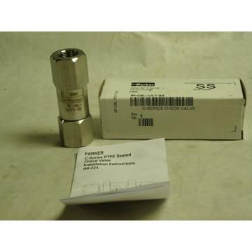 NEW PARKER C-SERIES PTFE SEATED CHECK VALVE 6F-C6L-1/3-T-SS 3/8" STAINLESS